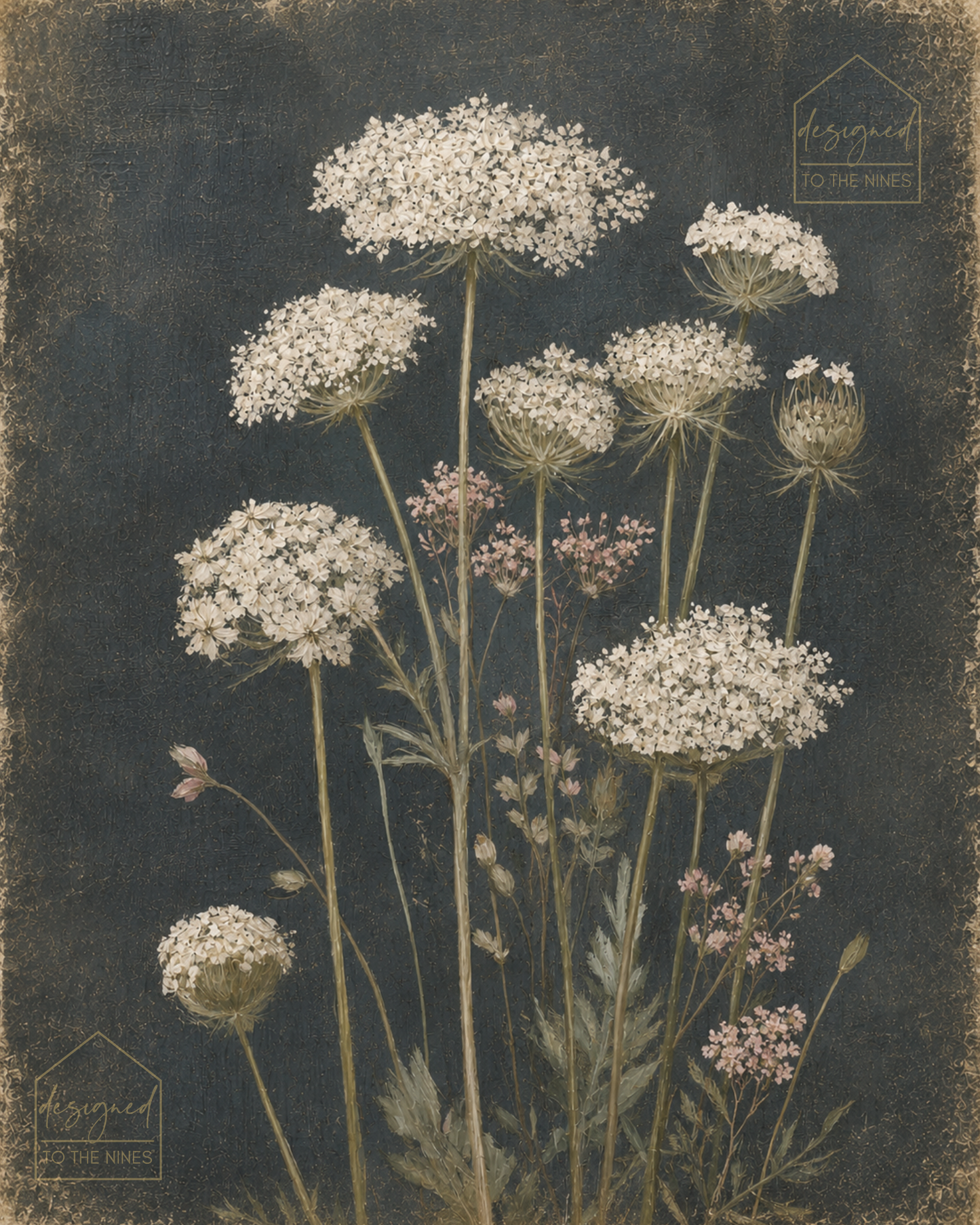 Vintage Wildflower Botanical Art Print | 16x20 Digital Download | Moody Antique Floral Wall Art