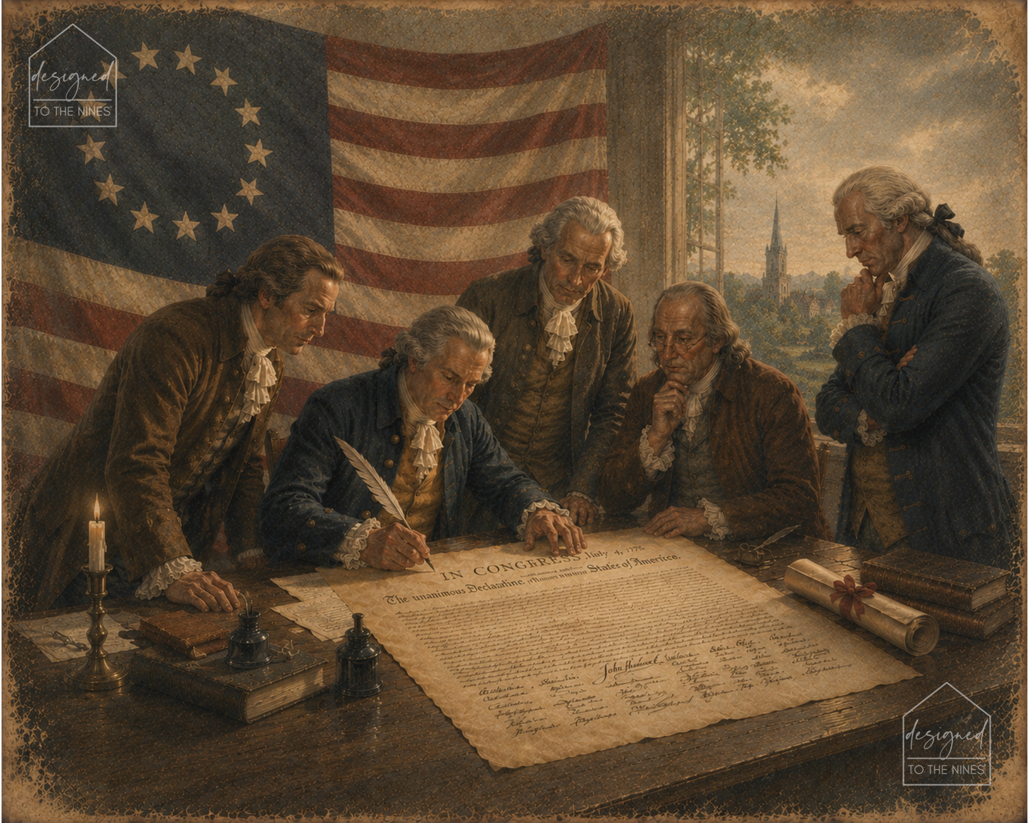 Vintage Declaration of Independence Patriotic Art Print | Founding Fathers Digital Download