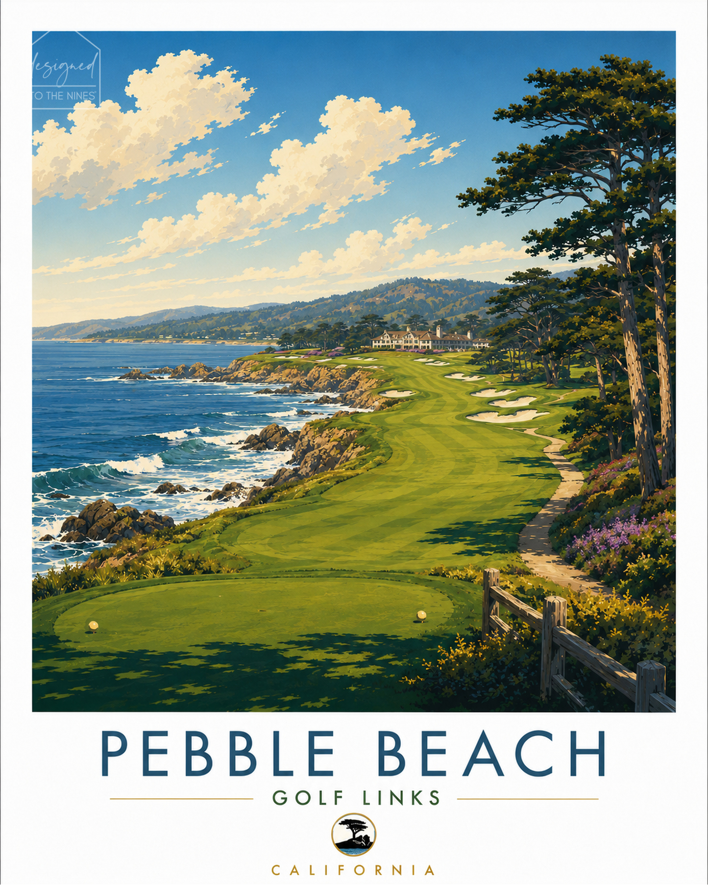 Pebble Beach Golf Links Art Print | California Golf Digital Download