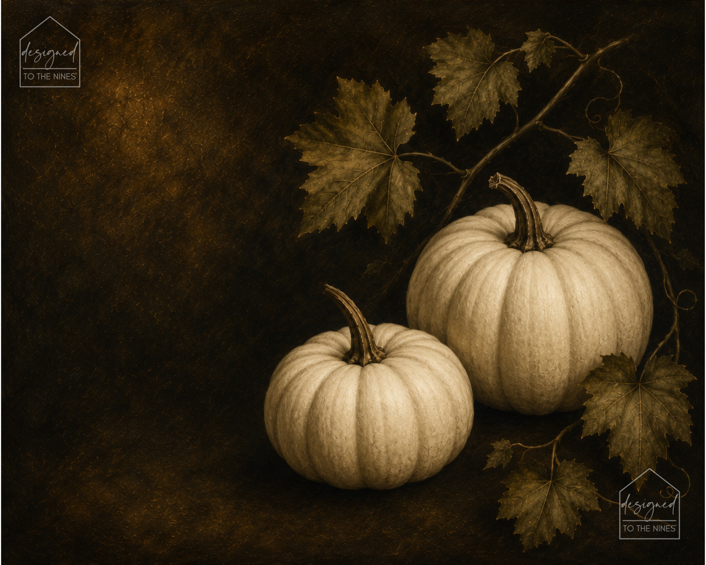 White Pumpkin Fall Art Print | Vintage Autumn Digital Download