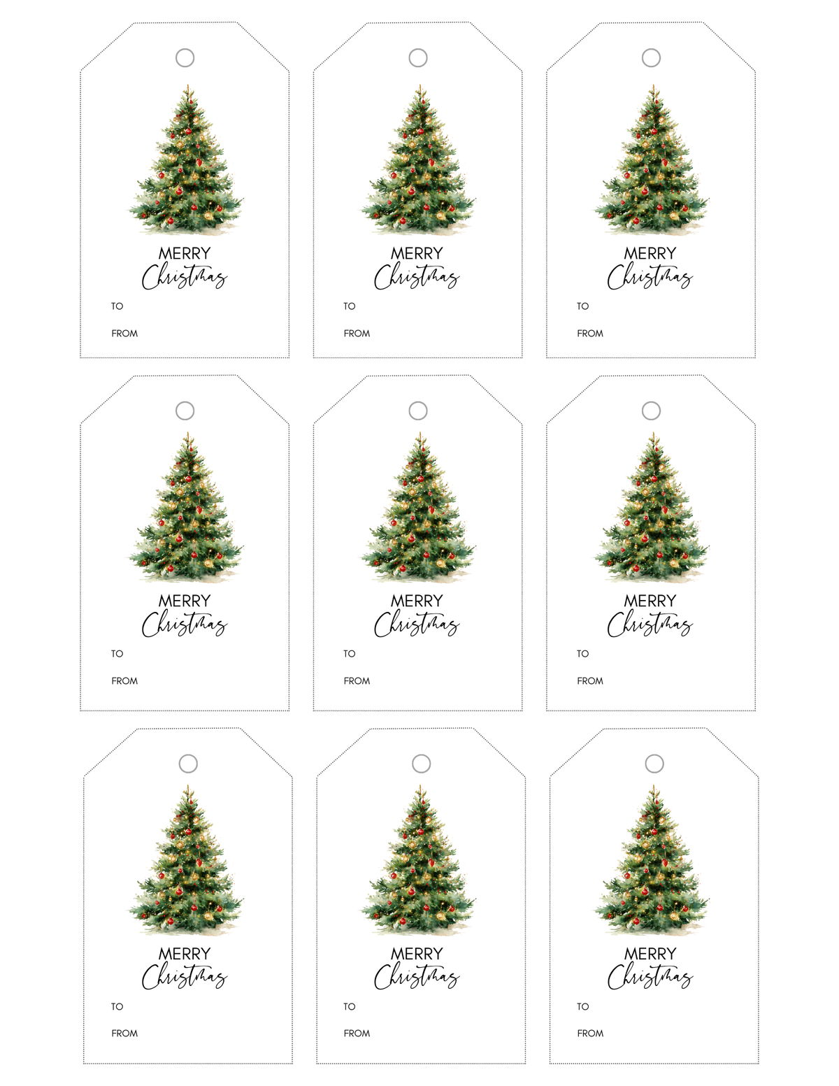 Christmas Tree Gift Tags – Printable Digital Download – Designed to the ...