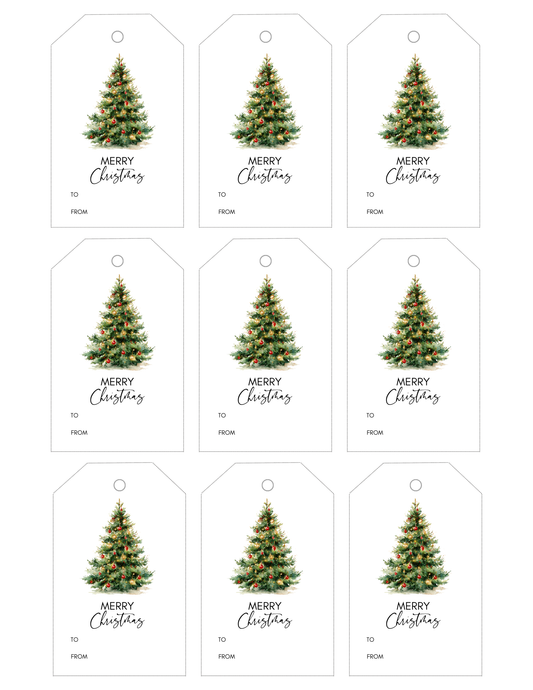 Christmas Tree Gift Tags – Printable Digital Download