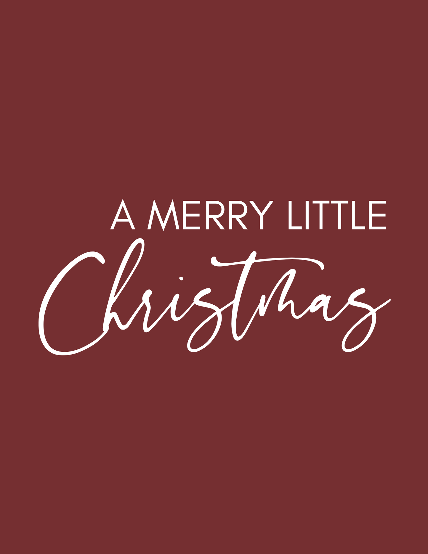 Merry Little Christmas Digital Print – Cranberry Red Holiday Text Art