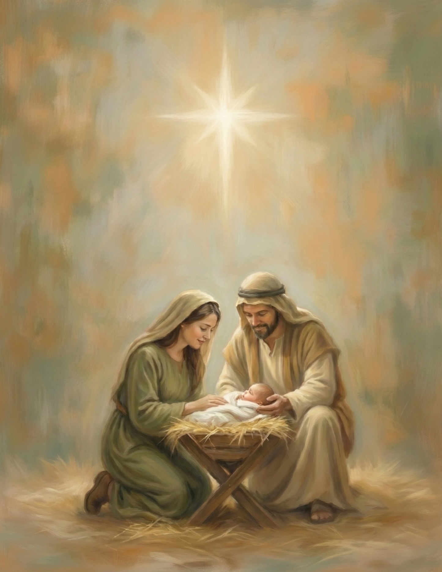 The Holy Family Digital Print – Mary, Joseph & Baby Jesus