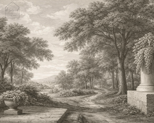 Vintage European Landscape Sketch Printable Wall Art  Digital Download