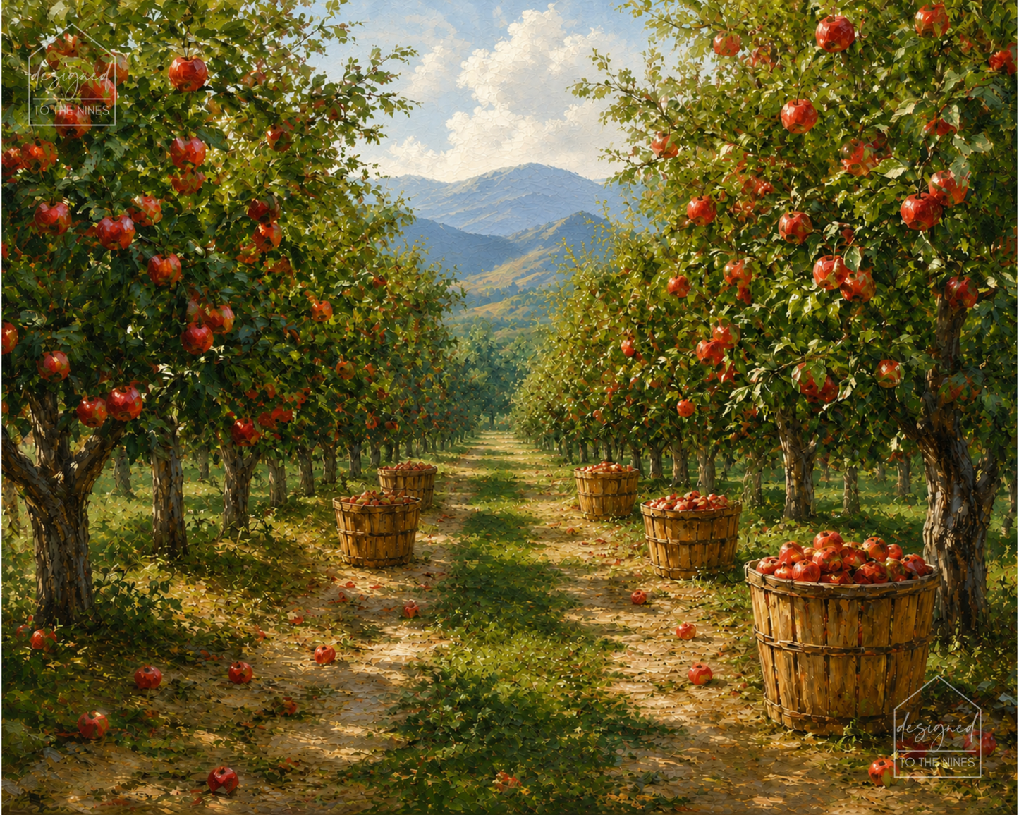 Apple Orchard Art Print | Vintage Fruit Harvest Digital Download