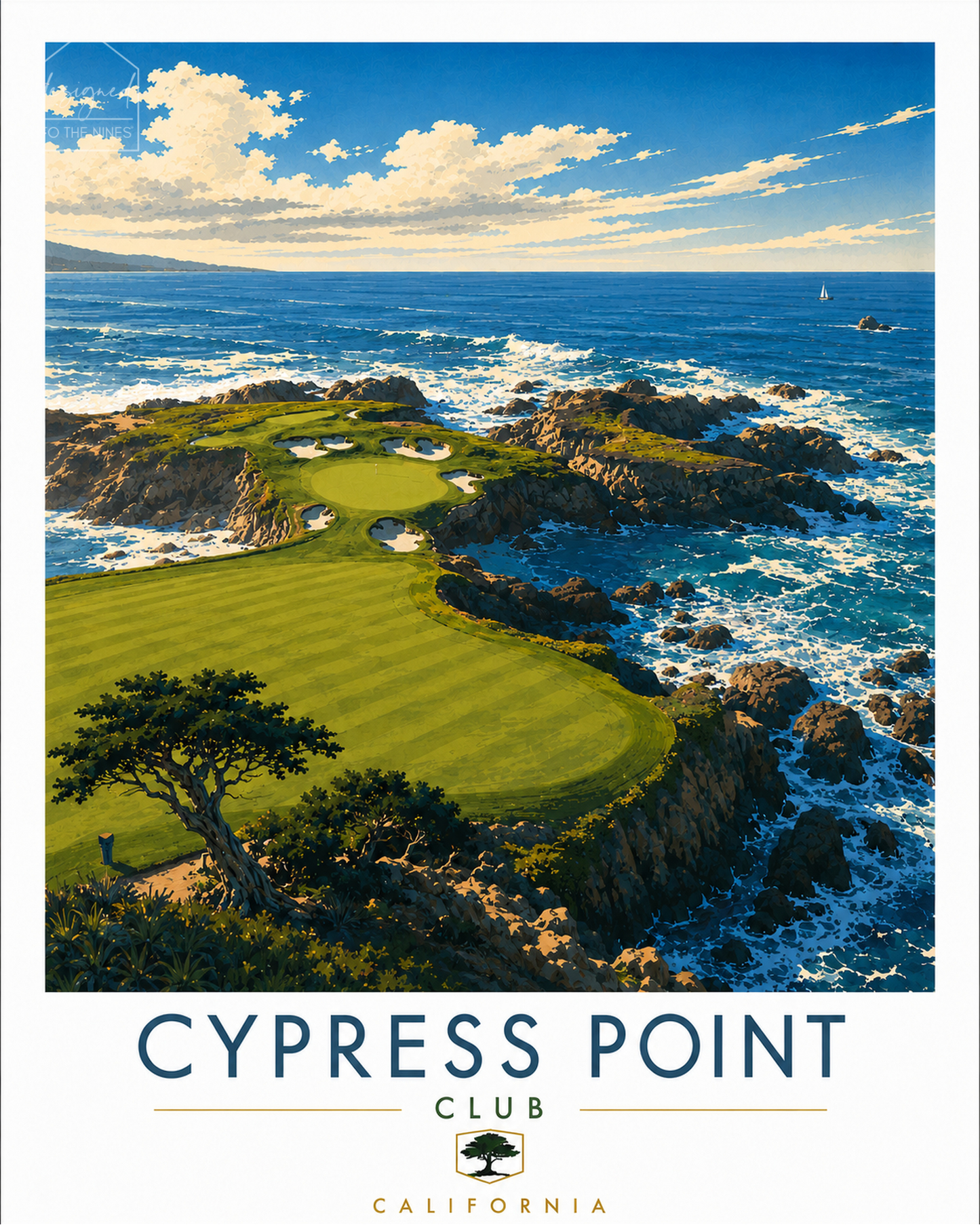 Cypress Point Club Golf Art Print | California Coastal Digital Download