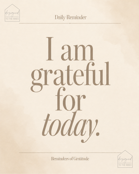 I Am Grateful for Today Art Print | Neutral Gratitude Digital Download