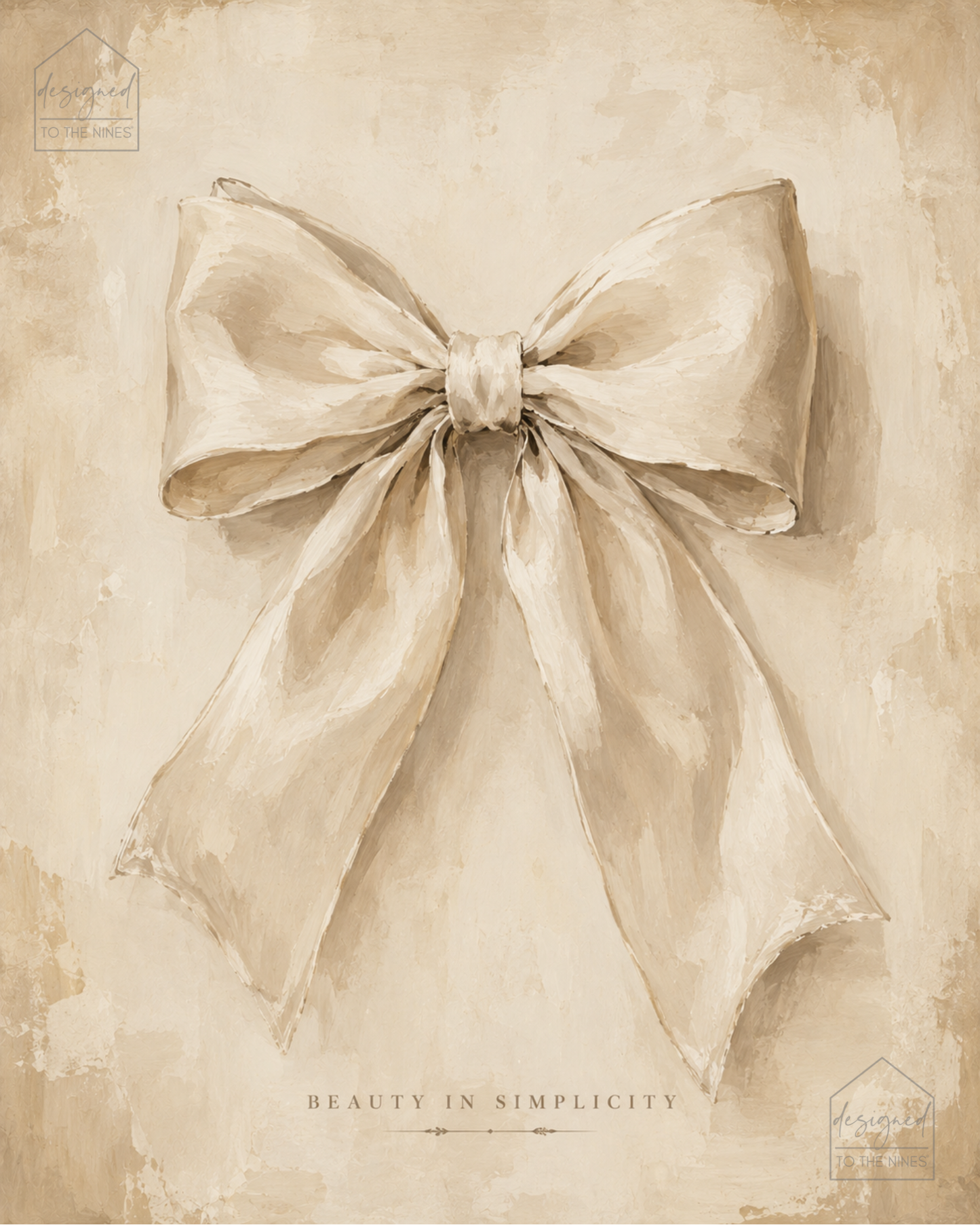 Beauty in Simplicity Bow Art Print | Neutral Coquette Digital Download