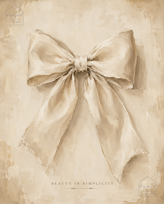 Beauty in Simplicity Bow Art Print | Neutral Coquette Digital Download