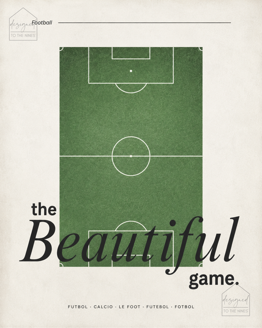 The Beautiful Game Soccer Field Art Print | Modern Football Digital Download