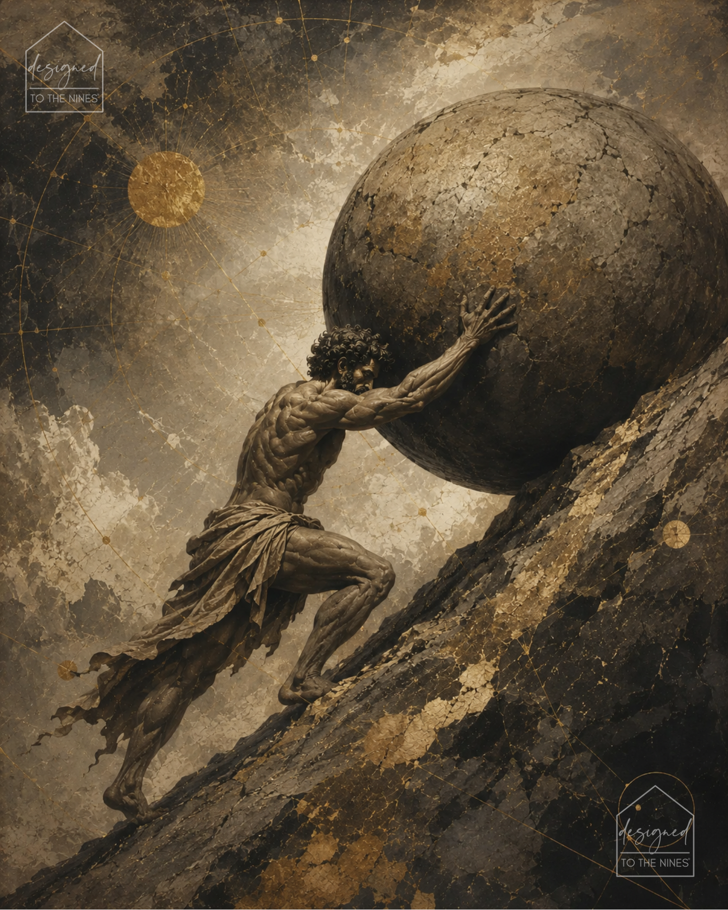 Burden of Strength Art Print | Mythology-Inspired Fitness Digital Download