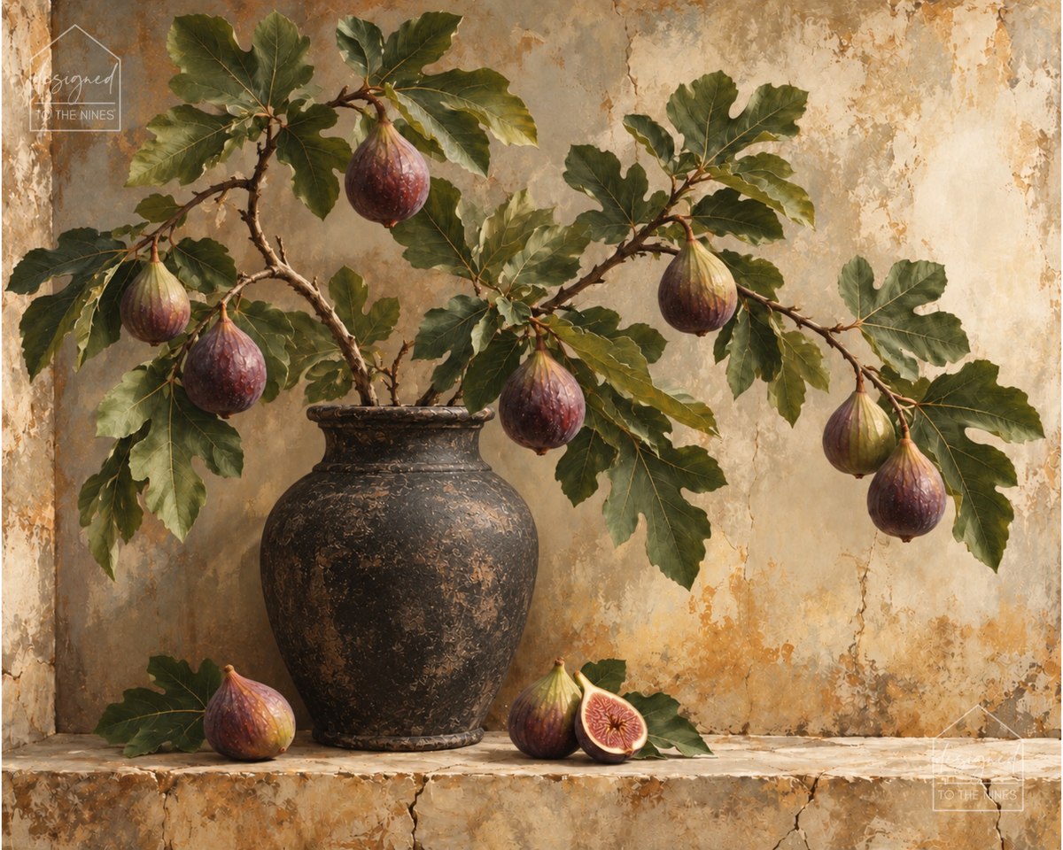 Fig Branch Art Print | Vintage Mediterranean Digital Download
